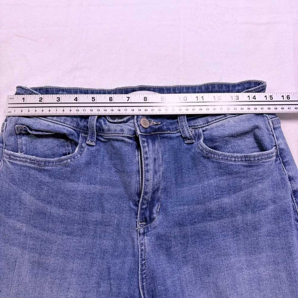 Flying Monkey Jeans Wide Leg High Rise Blue Raw Hem F5391 Size 31 - Picture 7 of 7